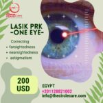 Lasik PRK (One Eye) علاج قصر او طول النظر البسيط (عين واحدة)